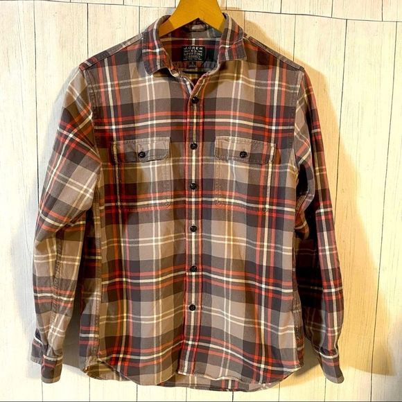 Other - J. Crew Sporting Goods Men's Button Up Long Sleeve Plaid Flannel Shirt Small S